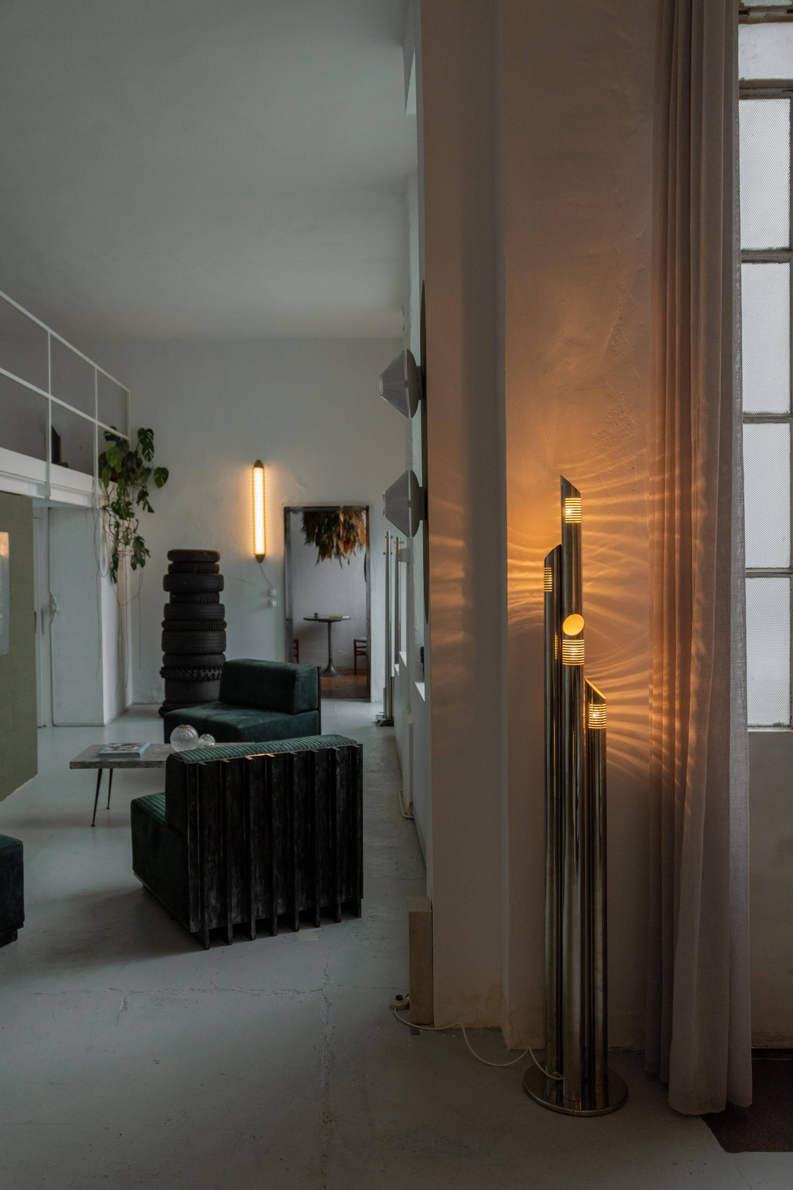 Lampadaire chromé par Goffredo Reggiani