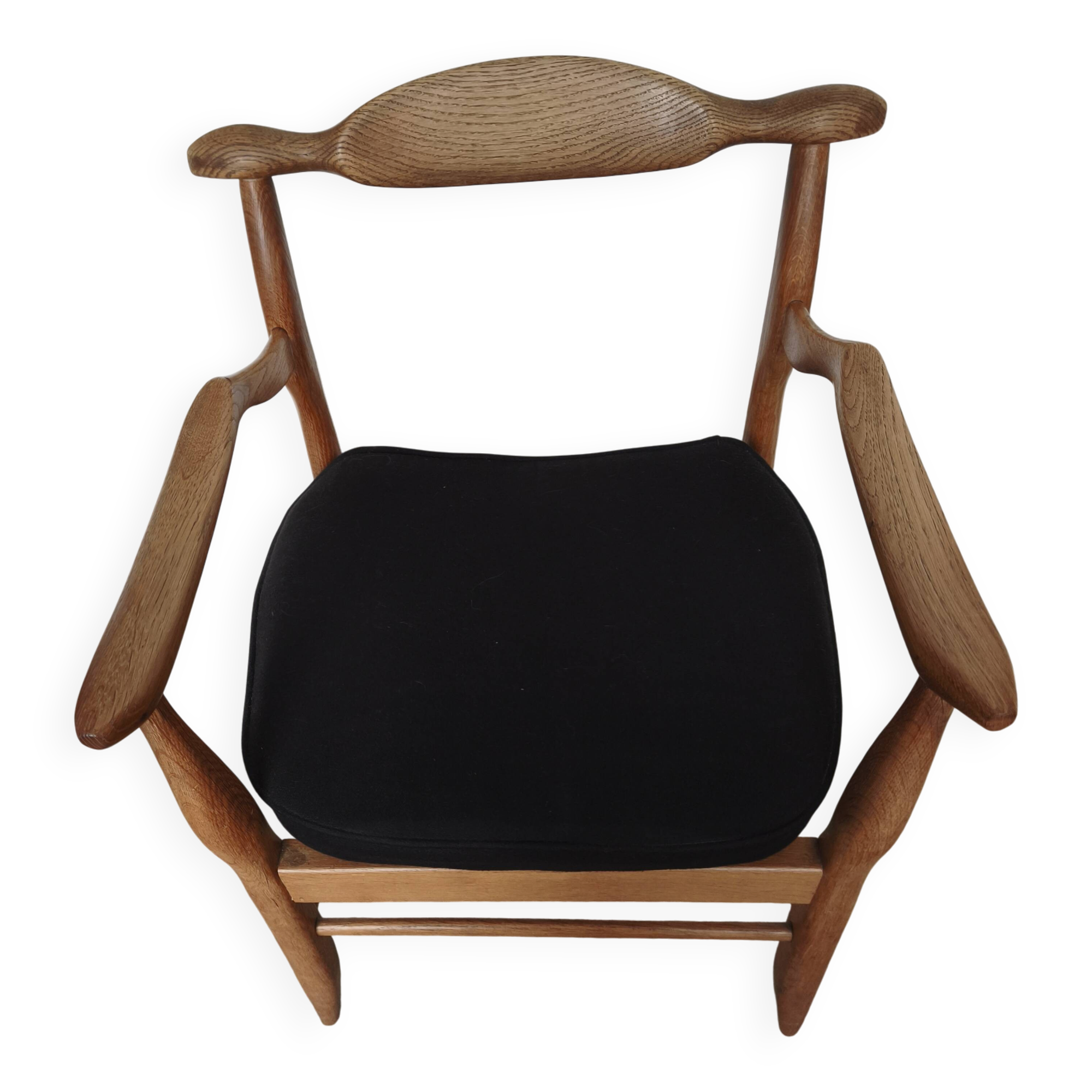 Oak armchair from 1950 by Guillerme and Chambron