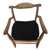 Fauteuil en chêne 1950 de guillerme et Chambron