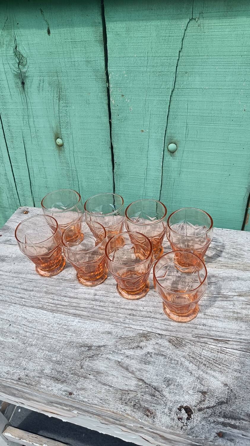 Pink art deco glasses