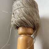 50s wood and straw lamp