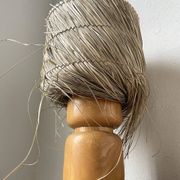 Lampe années 50 bois et paille