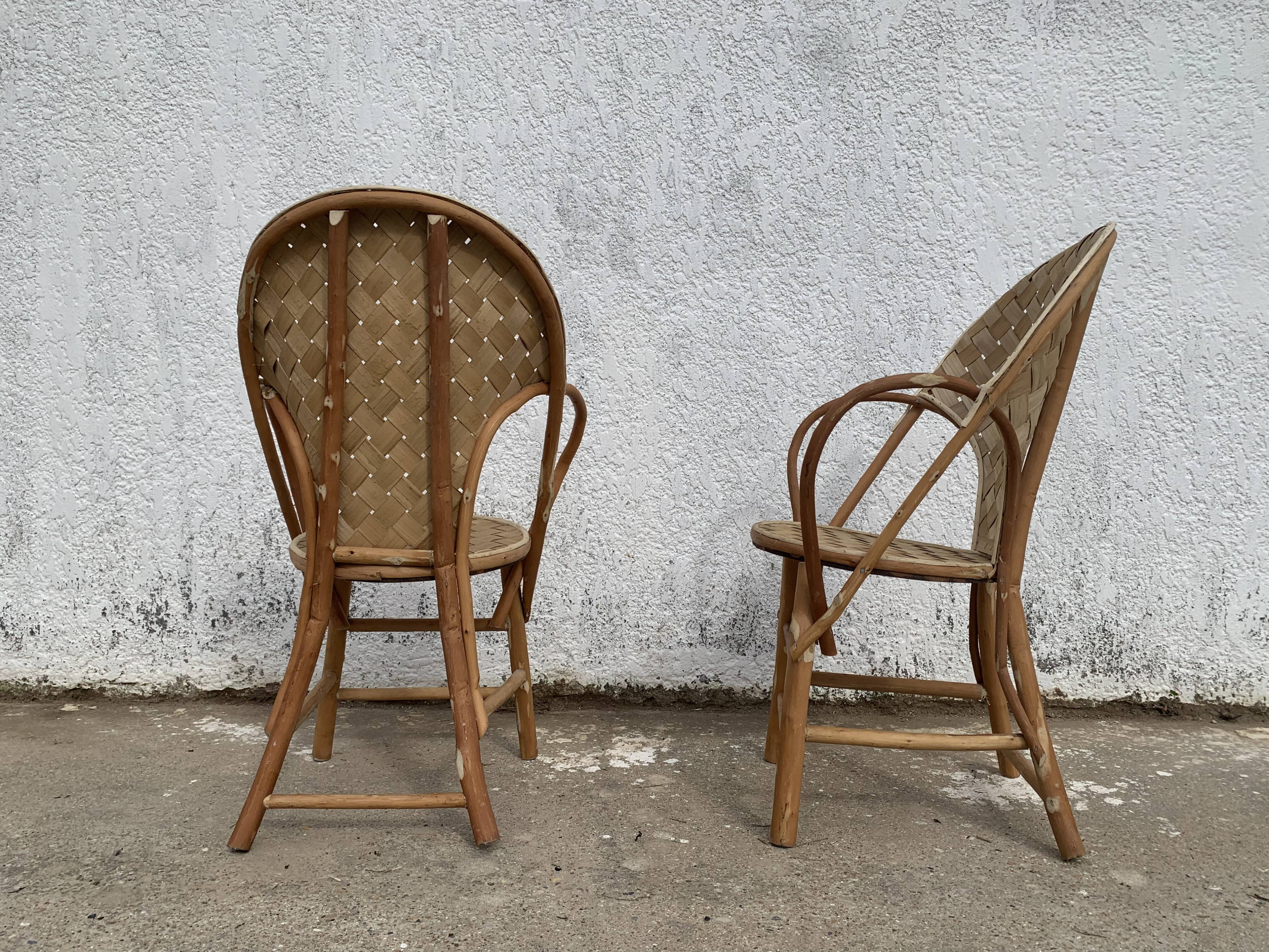 Chestnut armchairs (pair)