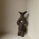 Black stoneware vase in an organic shape