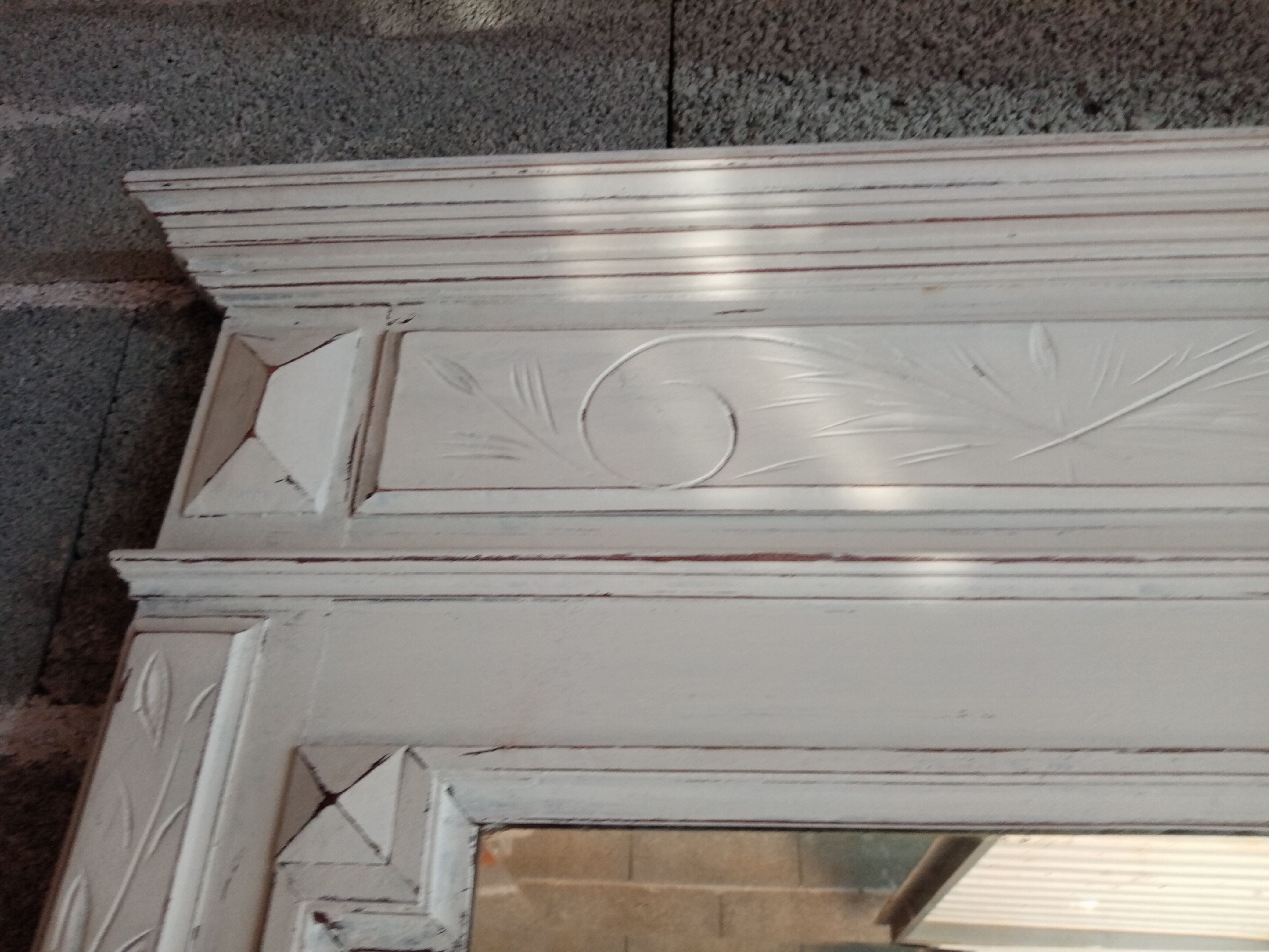 Old beveled trumeau mirror 105x73cm