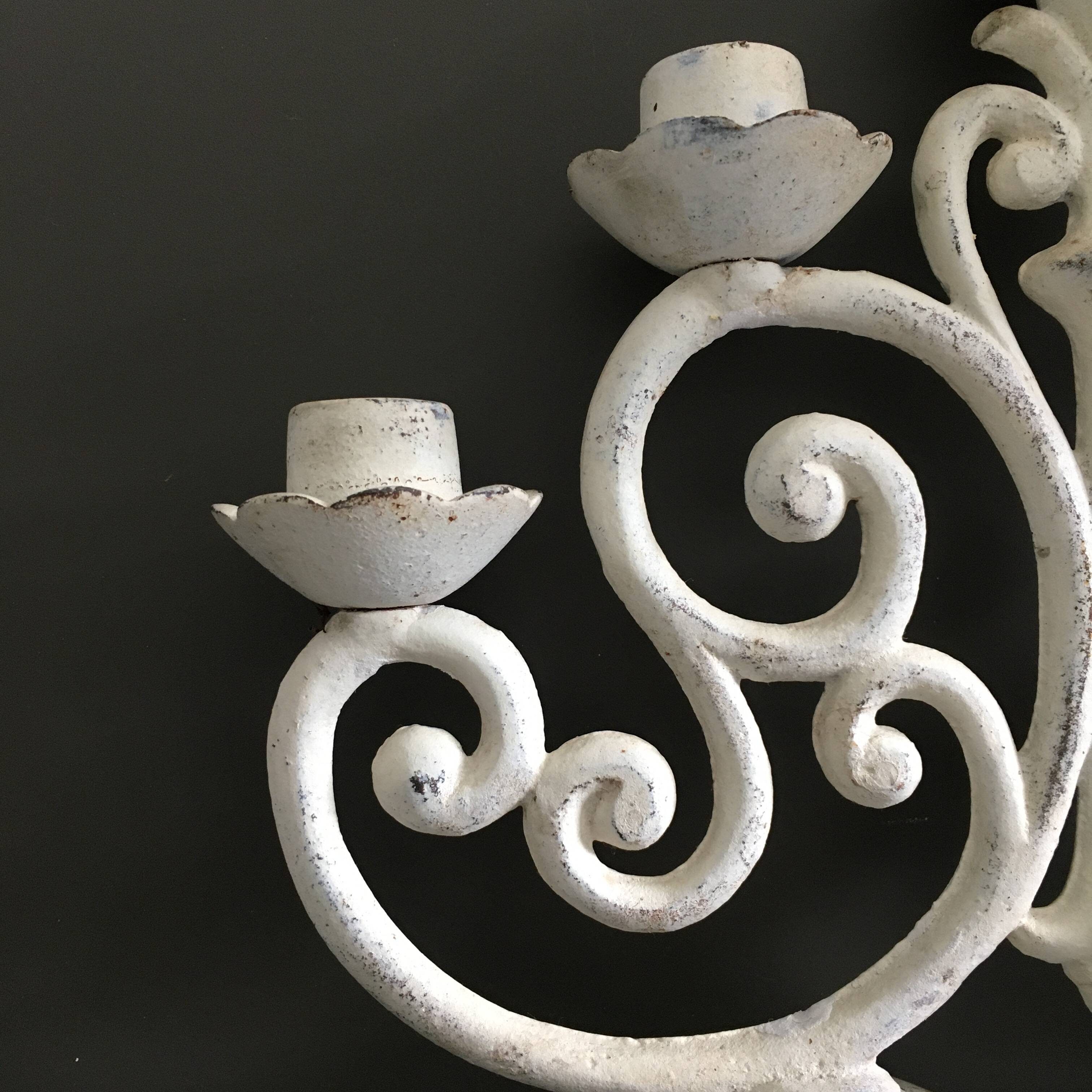 White cast iron candelabra