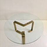 Table basse verre et laiton massif