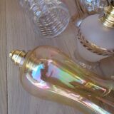 Set of 7 vintage glass globe pendants