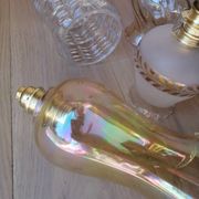 Lot de 7 suspensions globes vintage en verre