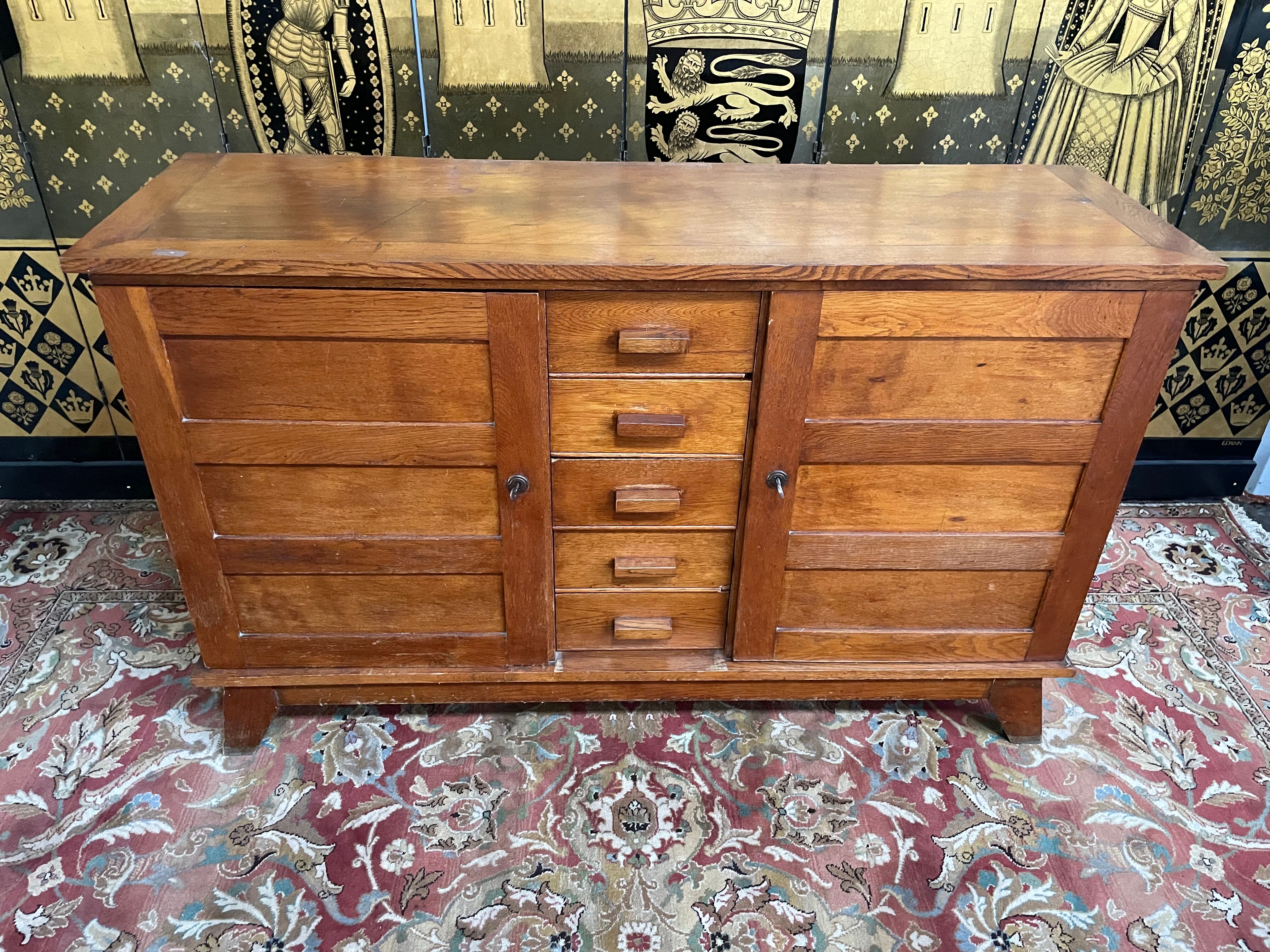 Low solid oak sideboard “René Gabriel”