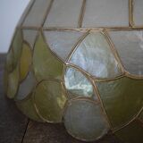 Large hanging in green mother-of-pearl and brass