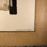 Abstract painting, Georges (Géo) De Vlamynck, oil on panel, ca 1960