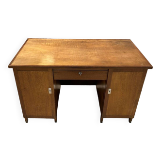 Vintage wooden desk with drawers