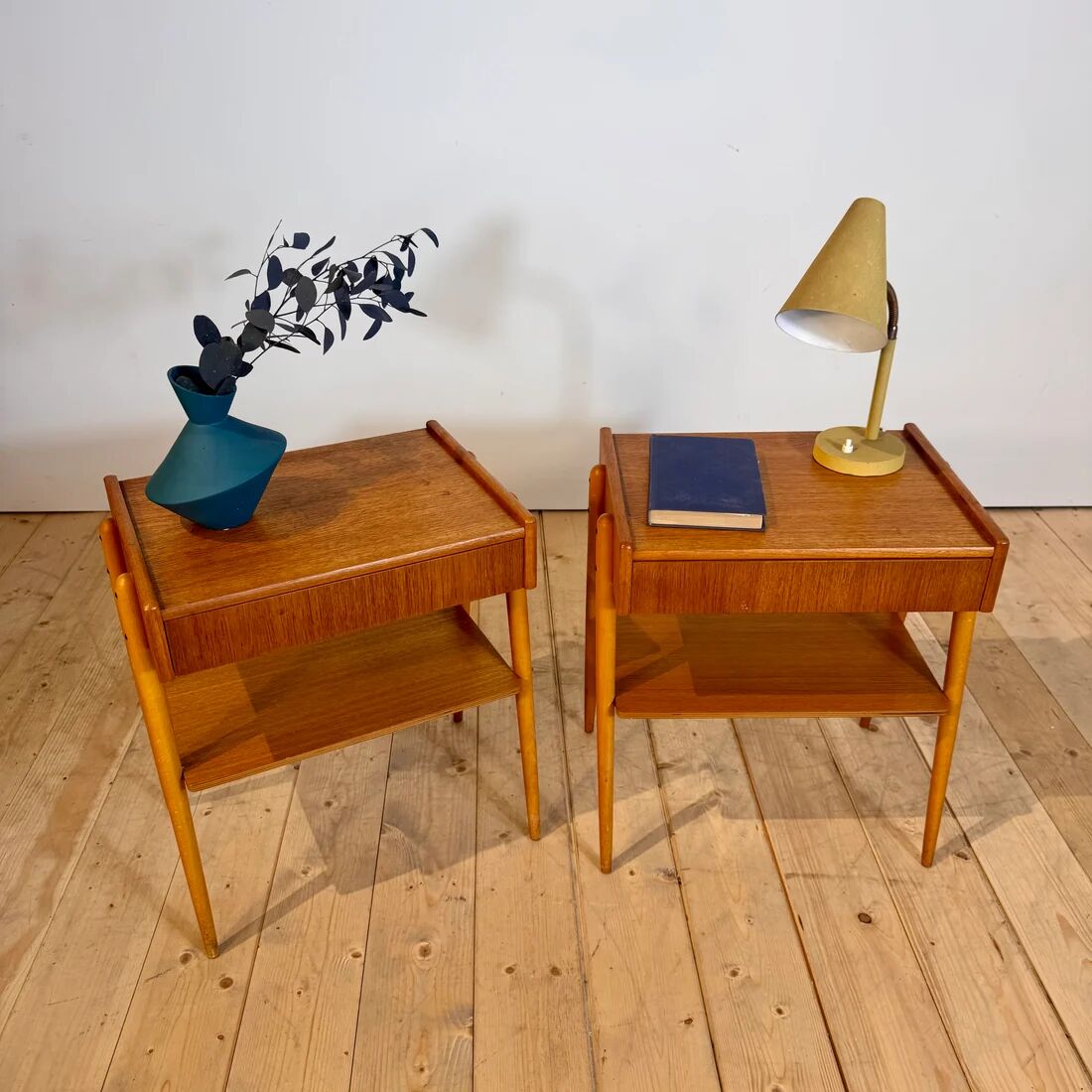 Pair of Danish oak bedside tables, 1960s