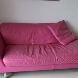 Canapé cuir rose fushia Roche Bobois