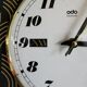 Vintage formica clock silent wall pendulum "Odo black gold"