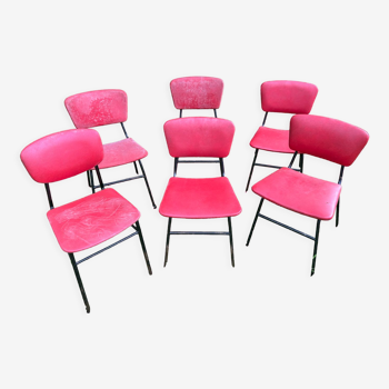 Chaises « bistrot vintage » rouge