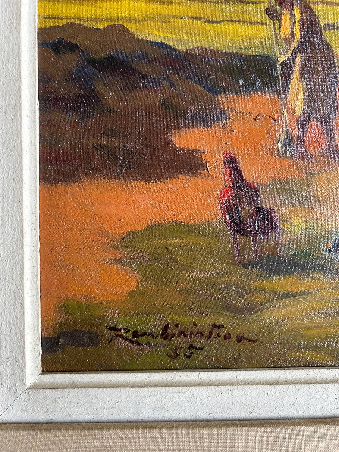 «La récolte», Huile sur toile de Jean RAMBININTSOA, 1955