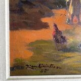 «La récolte», Huile sur toile de Jean RAMBININTSOA, 1955