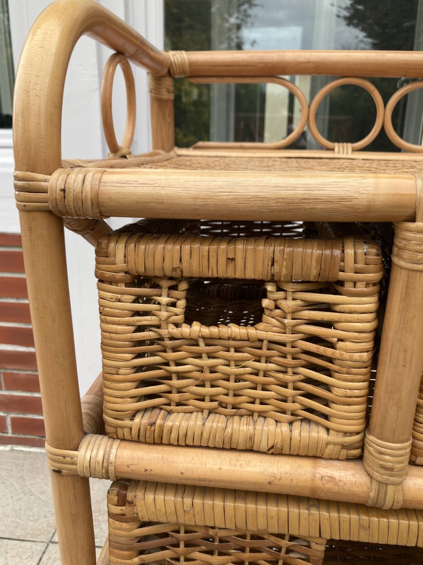 Vintage rattan chiffonier