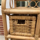 Vintage rattan chiffonier