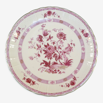 Compotier en porcelaine bernardaud limoges décor fleur rose / pourpre