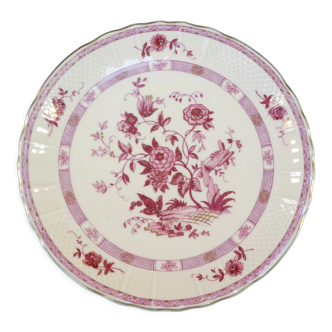 Porcelain compotier bernardaud limoges decoration pink flower / purple