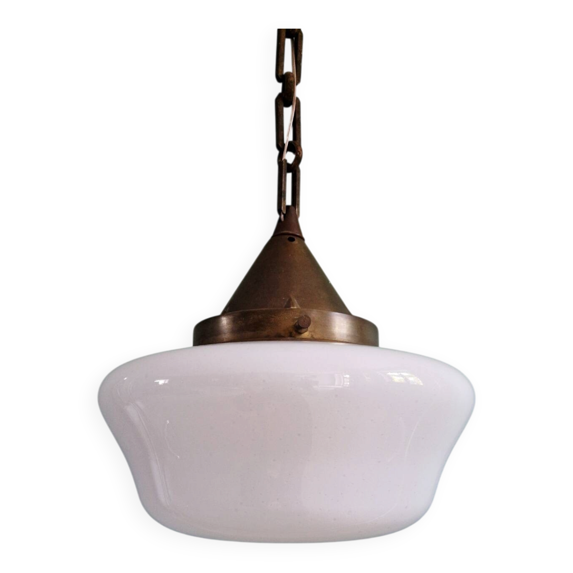 Art Deco suspension in white opaline, 1920s