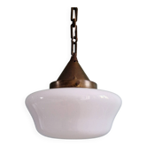Art Deco suspension in white opaline, 1920s