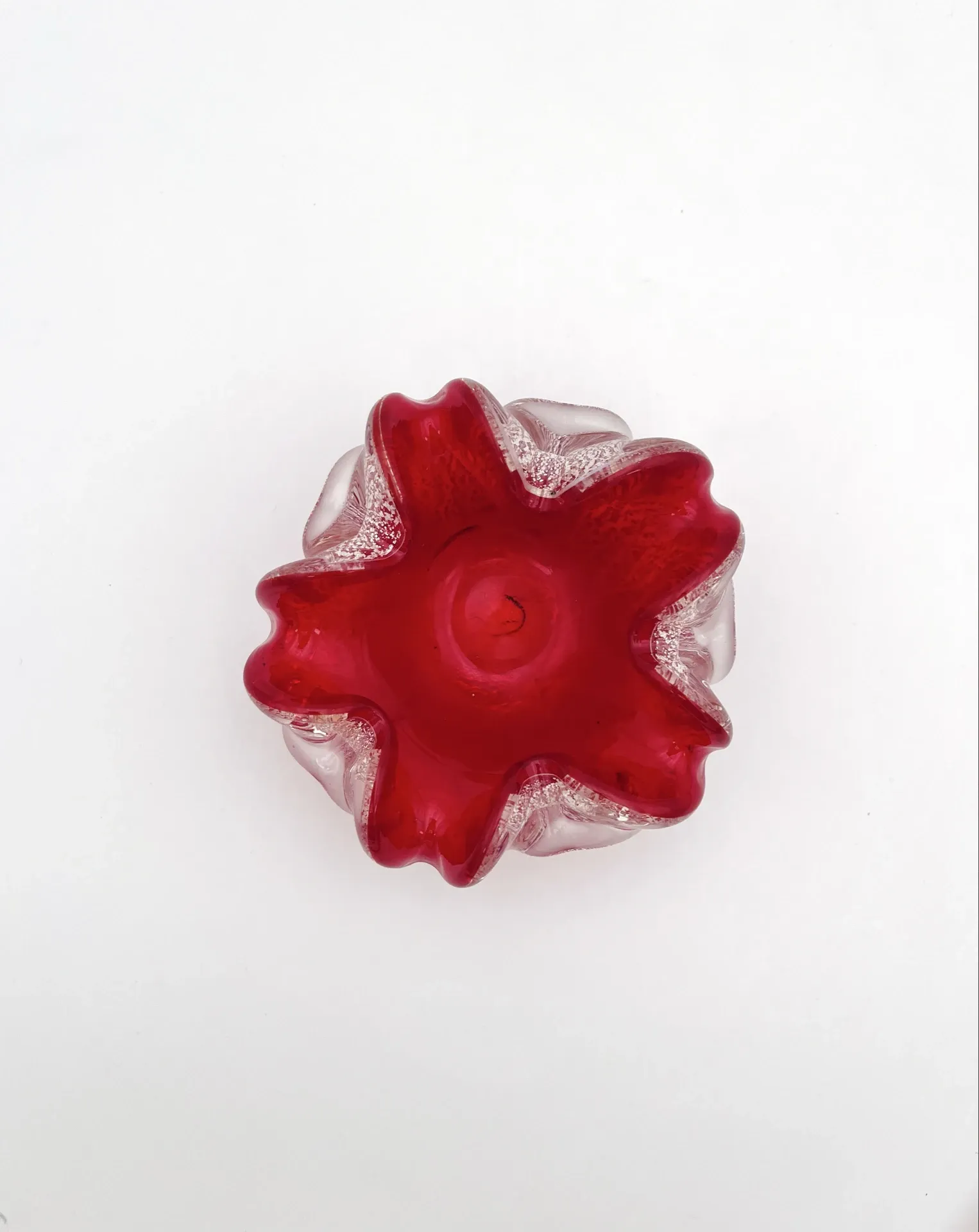 Barovier Toso Murano 1950 Ruby Red Pocket Bowl