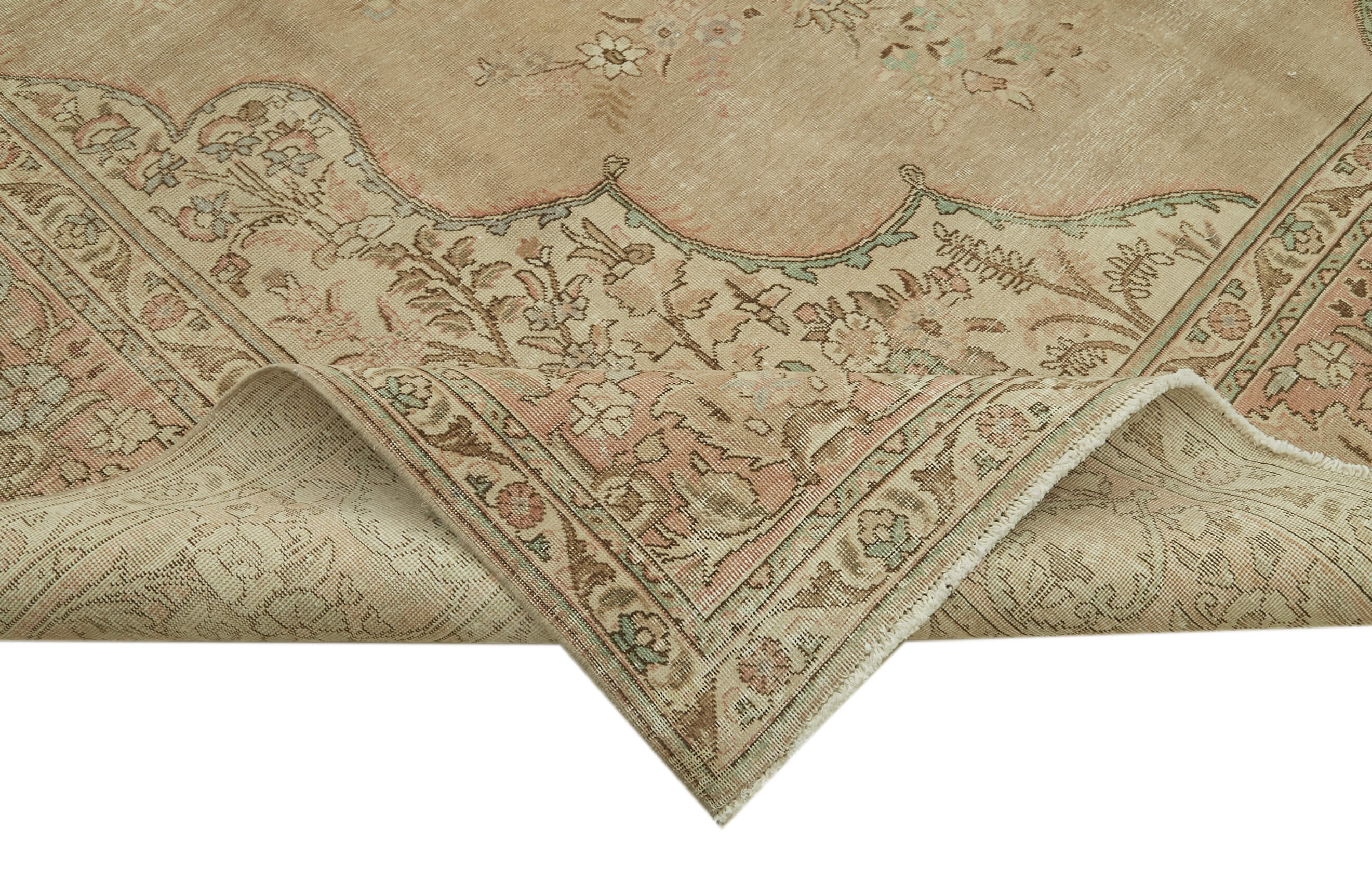 Hand-knotted oriental vintage 300 cm x 392 cm beige wool rug