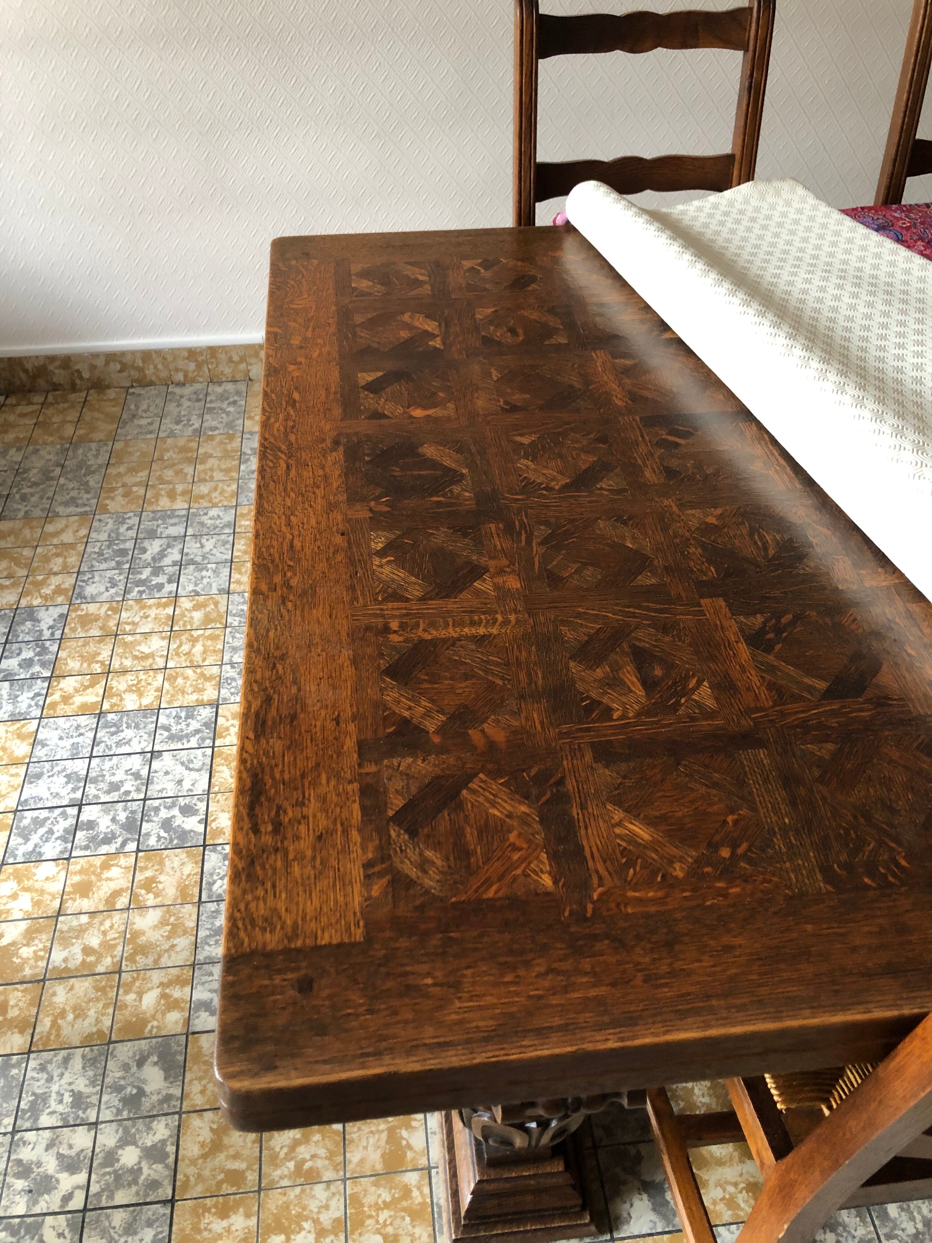 Vintage wooden dining room table