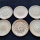 6 Niderviller earthenware dessert plates Fauve model