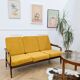 Vintage teak reupholstered Scandinavian canapé
