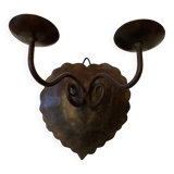 Rusty metal hanging candle holder