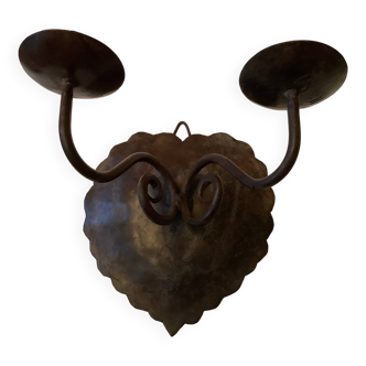 Rusty metal hanging candle holder