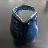 Handcrafted midnight blue pitcher signed