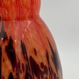 Orange and brown speckled glass vase, Clichy style