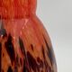 Vase verre moucheté orange et brun, style Clichy
