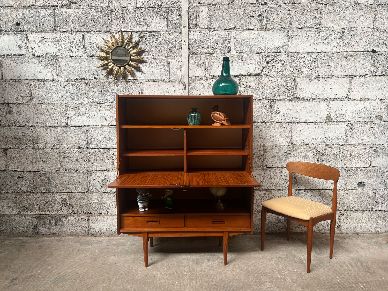 Secretary, 1960 Scandinavian high teak row