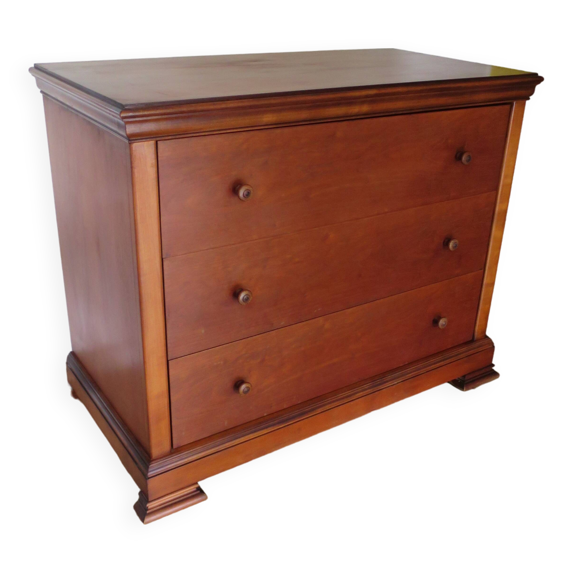 Elegant cherry wood chest of drawers – 3 drawers – 80s