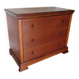 Elégante commode  en merisier – 3 tiroirs –Années 80