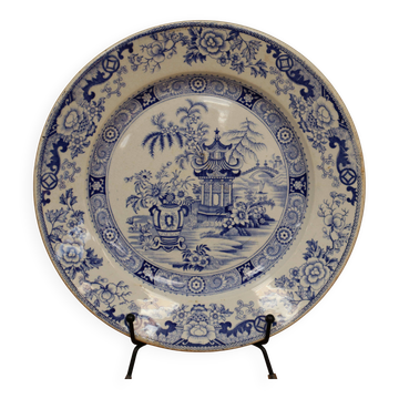 Japanese porcelain decoration plate Creil and Montereau Lebeuf Milliet