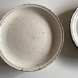 set of 7 plates 1970s faience of Gien Lanzarote sandstone decoration