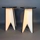 Pair of black and white lacquered wooden stools 1950/1960 Vintage.