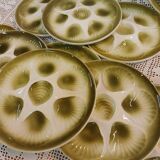 11 oyster plates + 1 Orchies Moulin des Loups dish