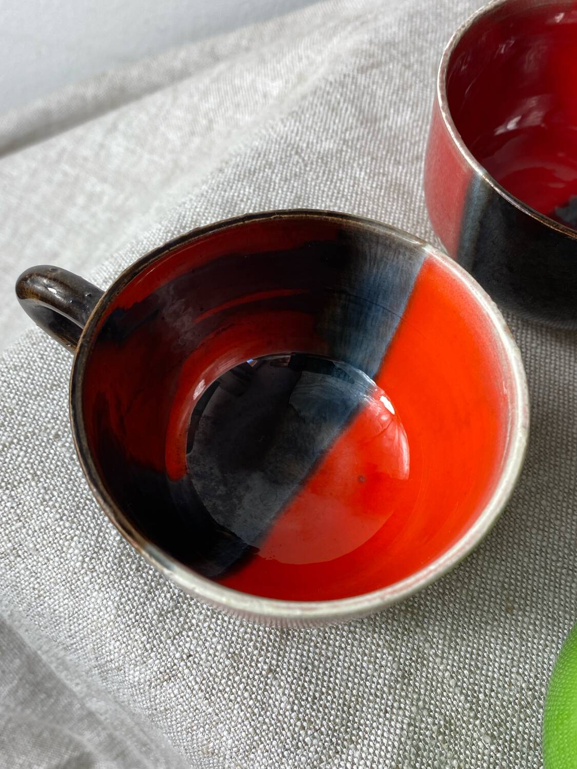 Six Vallauris ceramic coffee cups