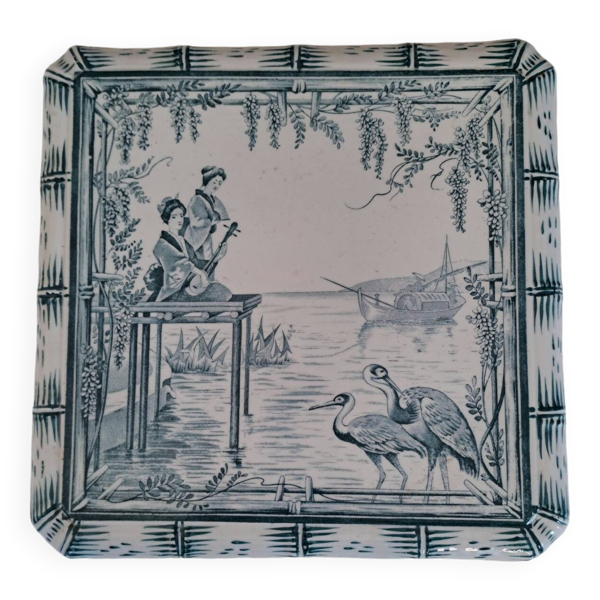Dessous de plat Creil et Montereau décor japonisant