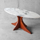 Coffee table wood & marble 60