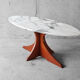 Coffee table wood & marble 60